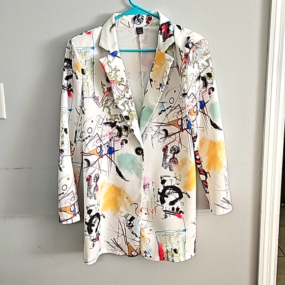 NWOT Graffiti printed Jacket/Blazer - Picture 3 of 10